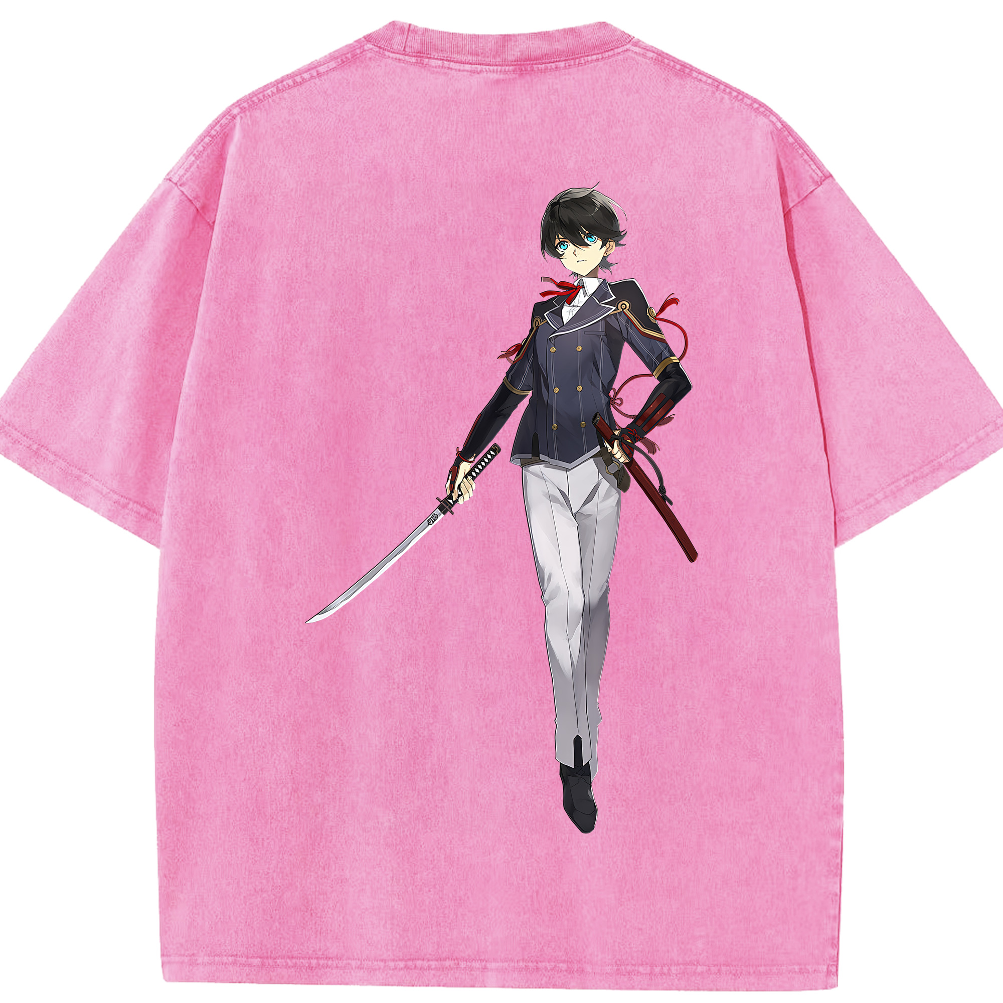 （画像用） 刀剣乱舞 Touken Ranbu 綿100% ヴィンテージ風 半袖Tシャツ（背面プリント）